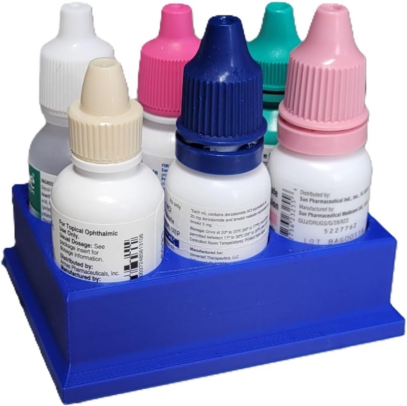 Znet3D Eye Drop Bottles Organizer & Storage – 6-Slot Holder (Blue) - Image 4